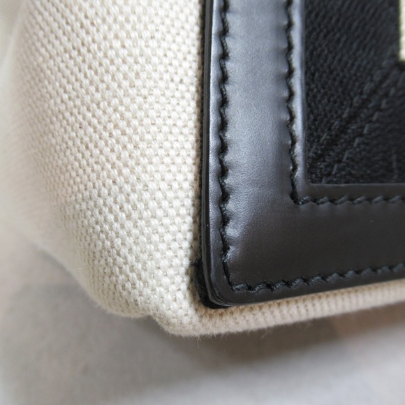 Balenciaga Navy Cabas Tote Bag Leather Canvas Black Natural - Picture 9 of 10